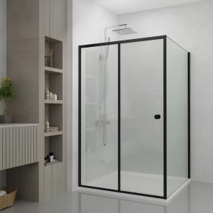 Phòng Tắm Kính Cường Lực Hợp Kim Nhôm Đen